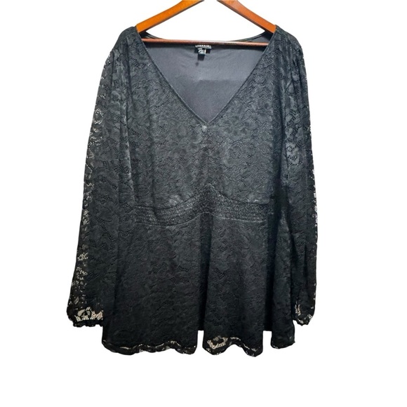 Torrid Stretch Lace V-Neck Smocked Waist Long Sleeve Babydoll Size 4x - Picture 5 of 13